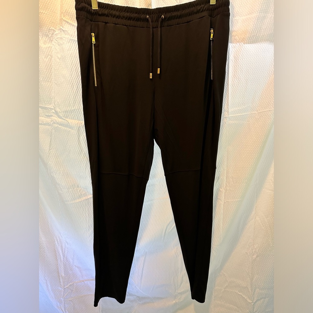 Lauren Ralph Lauren  flowy black and gold elastic waist pants 2X